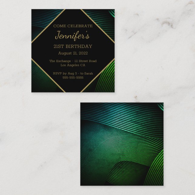 Chic Modern Birthday Begleitkarte (Vorne/Hinten)