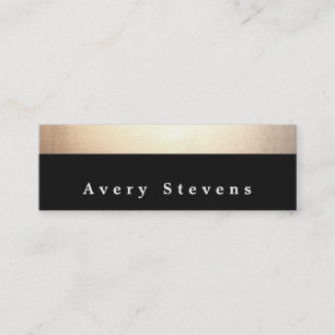 Chic Modern Black and Gold Streifen Mini Visitenkarte