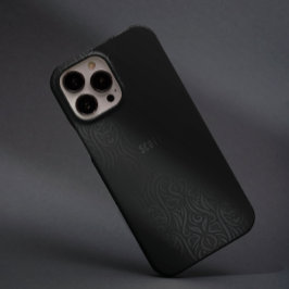 Chic Modern Black Gray Mascula Name Custom iPhone 16 Pro Hülle