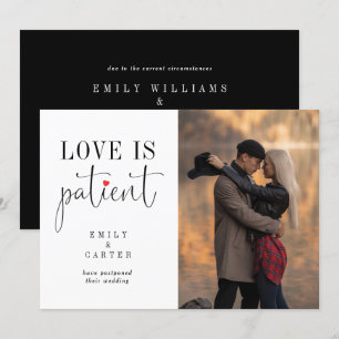 Chic Modern Black Love ist geduldig Typography Fot Einladung