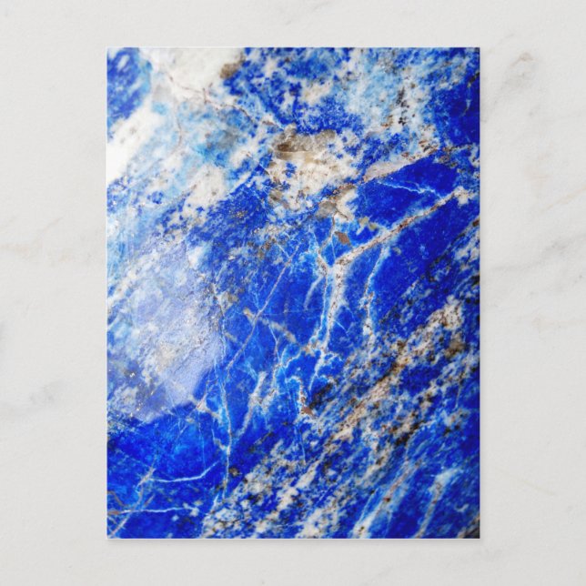 Chic Modern Blue Marble Stone Postkarte (Vorderseite)
