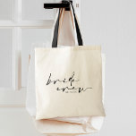Chic Modern Bride Crew Tragetasche<br><div class="desc">Chic und moderne Kalligraphie "Braut Crew" mit dem Hochzeitstag. Übereinstimmende Elemente in dieser Auflistung.</div>