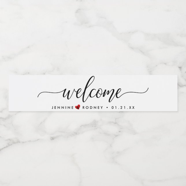 Chic+Modern Brush Script-Event Willkommen (Einzelnes Label)
