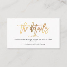 Chic+Modern Brush Script Hochzeitsdetails Imitate 