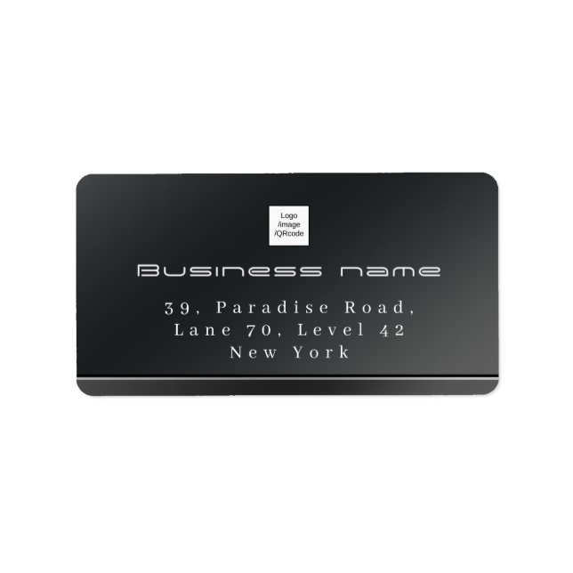 Chic Modern Business Black Adressaufkleber (Vorne)