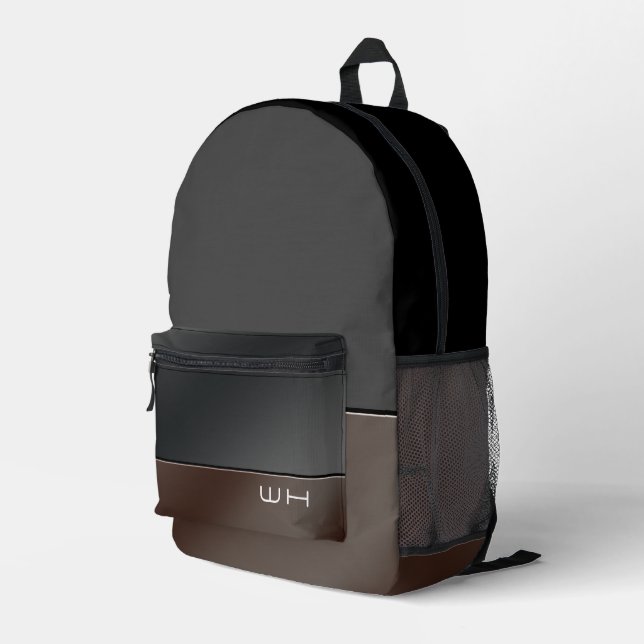 Chic Modern Business Black Bedruckter Rucksack (Rückseitige Ecke Rechts)
