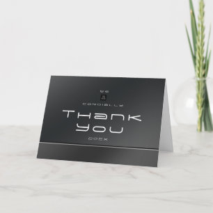 Chic Modern Business Black Dankeskarte