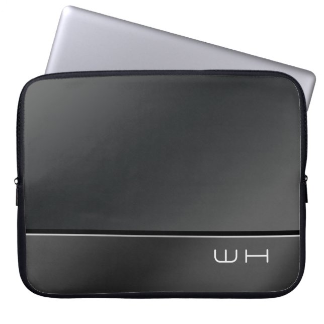 Chic Modern Business Black Laptopschutzhülle (Vorderseite)