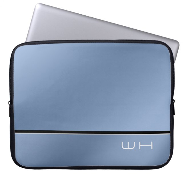 Chic Modern Business Blue Laptopschutzhülle (Vorderseite)