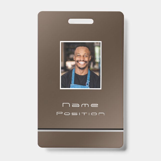 Chic Modern Business Brown Ausweis (Vorderseite)