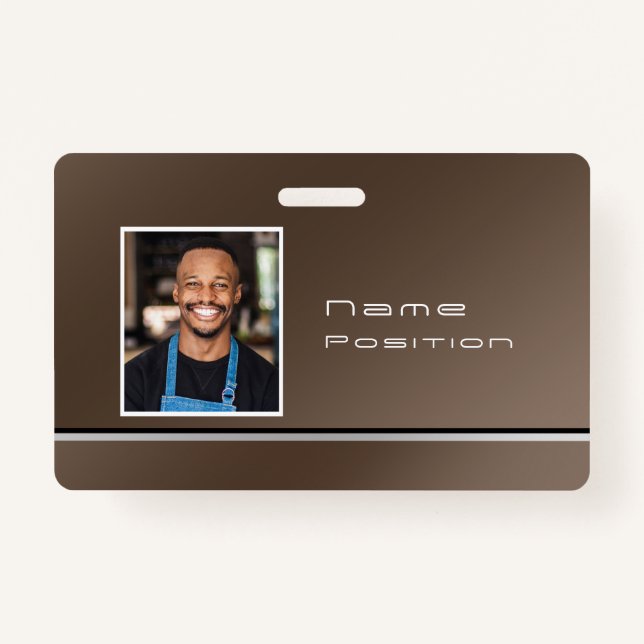 Chic Modern Business Brown Ausweis (Vorderseite)