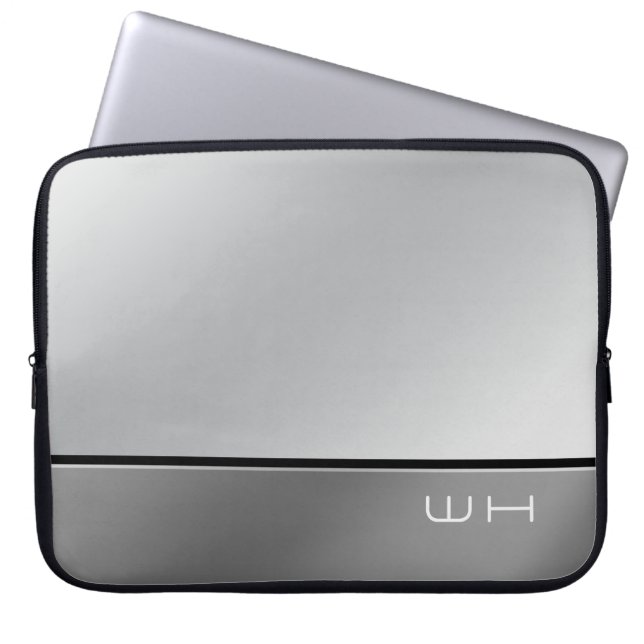 Chic Modern Business Grau Laptopschutzhülle (Vorderseite)