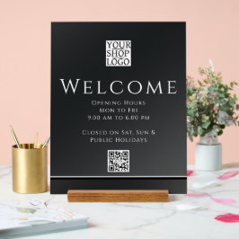 Chic Modern Business Logo Black Acrylschild
