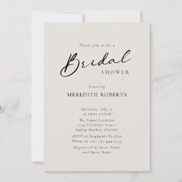 Chic Modern Calligraphy Einfaches Brautparty Einladung