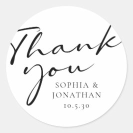 Chic Modern Calligraphy Gastgeschenk Hochzeit Viel Runder Aufkleber