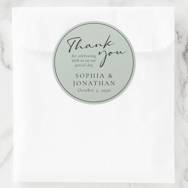 Chic Modern Calligraphy Gastgeschenk Hochzeit Viel Runder Aufkleber (Tasche)