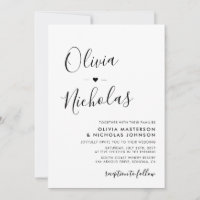 Chic Modern Calligraphy Script Monogram Wedding