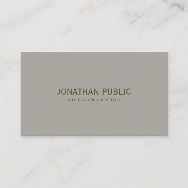 Chic Modern Clean Design Template Ausgereift Visitenkarte (Vorderseite)