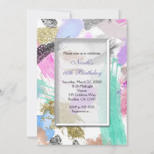 Chic Modern Colorful Beauty Party Einladungen
