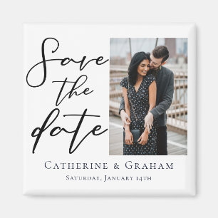 Chic Modern Couple Foto Save the Date Magnet