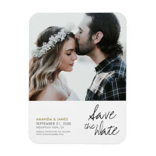 Chic Modern Custom Foto Wedding Save the Date Magnet