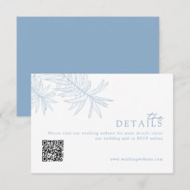 Chic Modern Dusty Blue Wedding Website/Details Begleitkarte