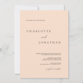 Chic Modern Elegant Blush Pink Wedding Einladung