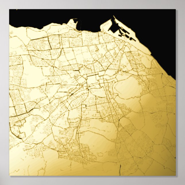 Chic Modern Elegant Gift Map Edinburgh Schottland Foliendrucke (Vorderseite)
