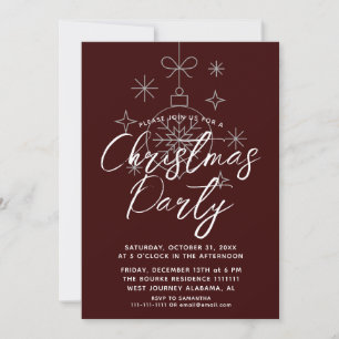 Chic Modern Elegante Script Weihnachts-Party Einladung