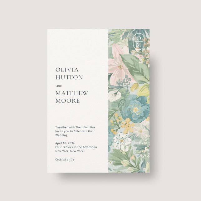 Chic Modern Floral Watercolor Wedding Invitation (Créateur téléchargé)