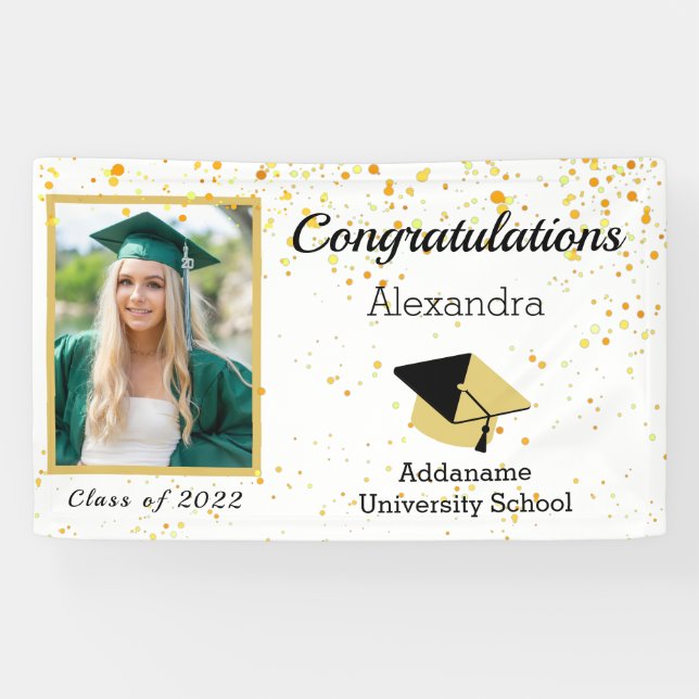 Chic Modern Foto Abschluss Class 2022 Banner (Horizontal)