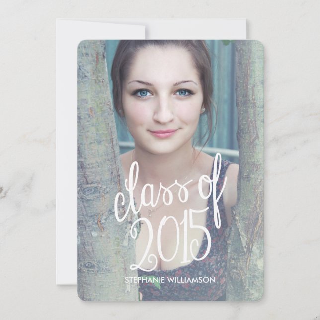 Chic Modern Foto Class of 2015 Abschluss Einladung (Vorderseite)