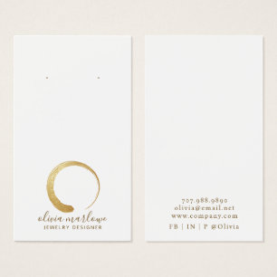 Chic Modern Gold Circle Logo Schmuckkarten