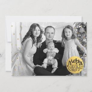 Chic Modern Gold Foil Frohe Weihnachten Foto