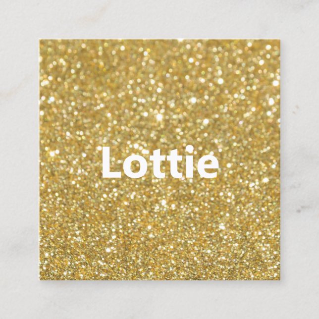 Chic Modern Gold Glitzer Quadratische Visitenkarte (Vorderseite)