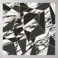 Chic Modern Gold Marmor und Black Geometric