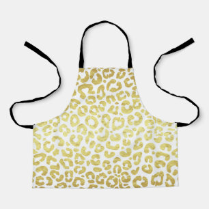 Chic Modern Gold White Leopard Jaguar Cheetah Schürze