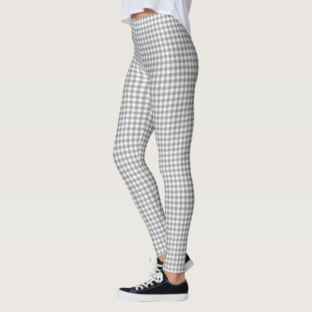 Chic Modern Gray Buffalo Kariert Leggings (Links)