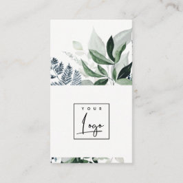 Chic Modern Green Leafy Tropical Foliage Fern Logo Visitenkarte