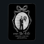 Chic Modern Hand Drawn Bow Wedding Save the Date Magnet<br><div class="desc">Chic Modern Hand Drawn Bow Wedding Save the Date Magnet</div>