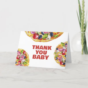 Chic Modern Italian Slice Slice Pizza Baby Dusche Dankeskarte