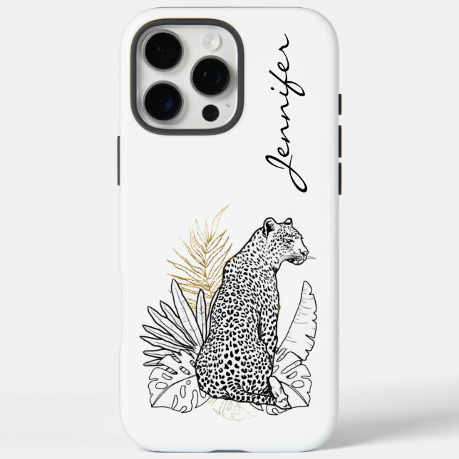 Chic Modern Leopard iPhone iPhone 16 Pro Max Hülle (Rückseite)