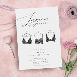 Chic Modern Lingerie Junggeselinnen-Abschied Einladung