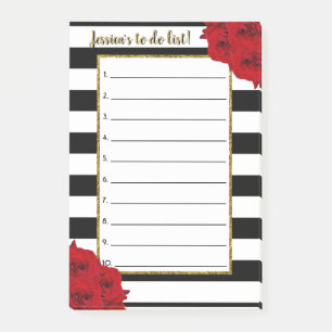 Chic Modern Luxe Rote Rosen zu tun Liste Post-it Klebezettel