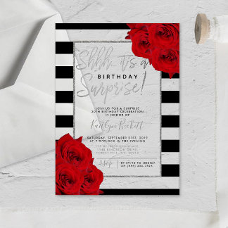Chic Modern Luxe Shhh... Überraschende Geburtstags Acryleinladungen