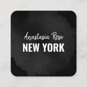 Chic Modern Luxus Schlicht Black Einfach Minimalis Quadratische Visitenkarte