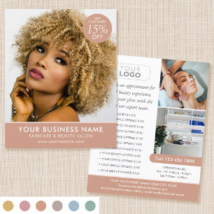 Chic Modern Makeup Beauty Salon Terracotta Flyer