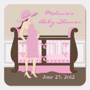 Chic Modern Mama Baby Shooter-Aufkleber Quadratischer Aufkleber