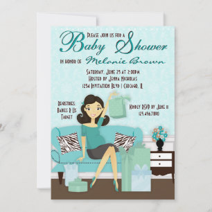 Chic Modern Mama mit Geschenke Babydusche Einladun Einladung