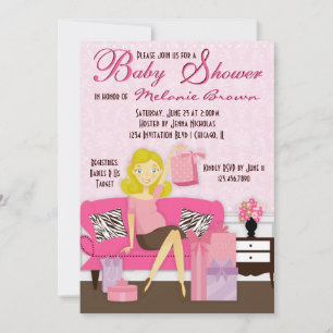 Chic Modern Mama mit Geschenke Babydusche Einladun Einladung